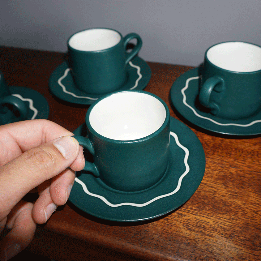 1970's Japanese Cup and Saucer - Set of 4 - House.warmings