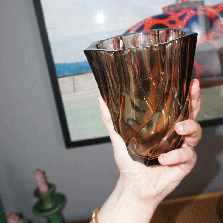 French Smoked Glass Vase - House.warmings